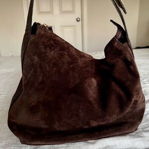Claudia Firenze Dark Brown Suede Tote